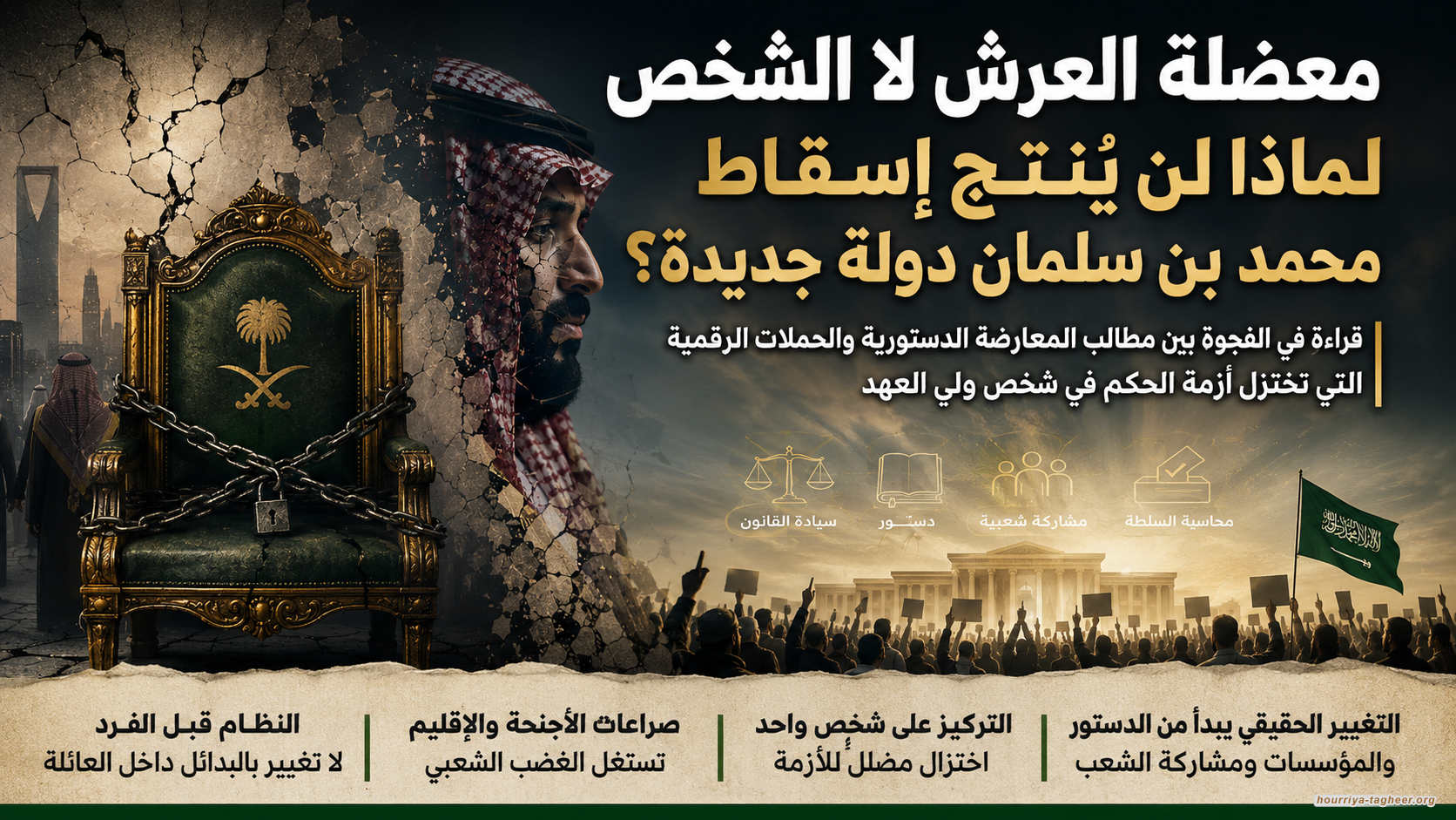 معضلة العرش لا الشخص ... لماذا لن يُنتج إسقاط محمد بن سلمان دولة جديدة؟
